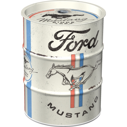 Spardose Ford Mustang Ölfass - Nostalgic-Art - Ø 9,3 cm x 11,7 cm