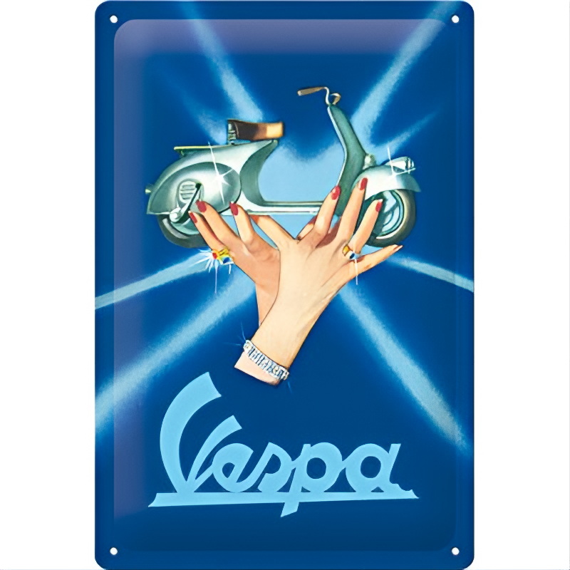 Vespa Blechschild Faro Basso 1949 - Kult auf Blech mit italienischem Charme - Nostalgic-Art - 20x30 cm
