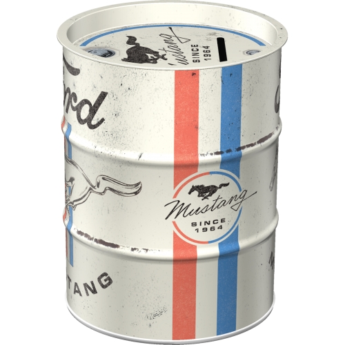 Spardose Ford Mustang Ölfass - Nostalgic-Art - Ø 9,3 cm x 11,7 cm