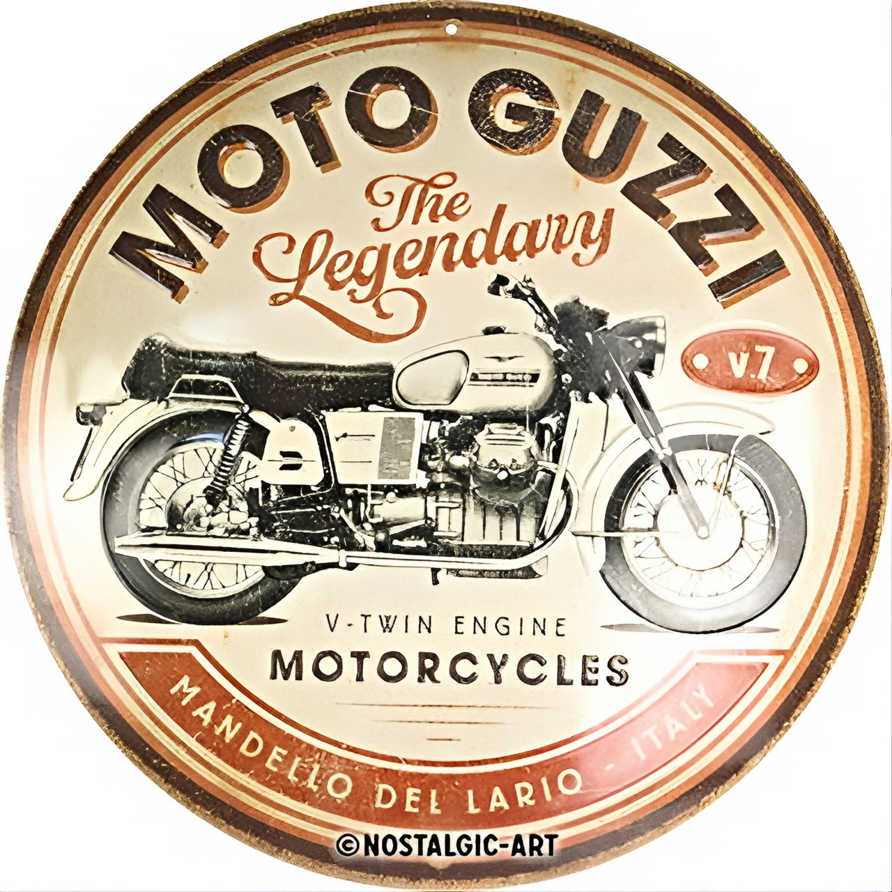 Moto Guzzi The Legendary Blechschild rund - Nostalgic-Art - Ø 35 cm