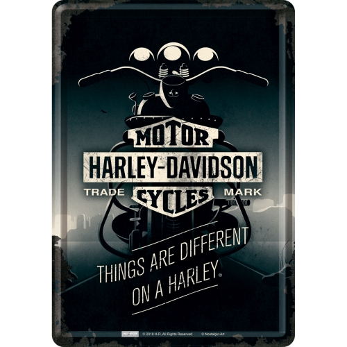 Harley-Davidson Blechpostkarte Things are Different - Nostalgic-Art - 10x14 cm