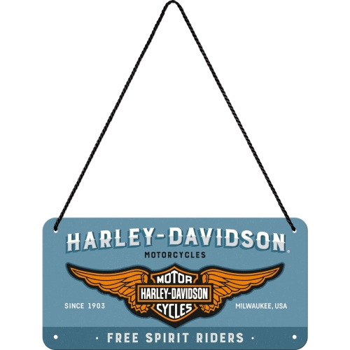 Hängeschild Harley-Davidson Logo Blue - Nostalgic-Art - 20x10 cm