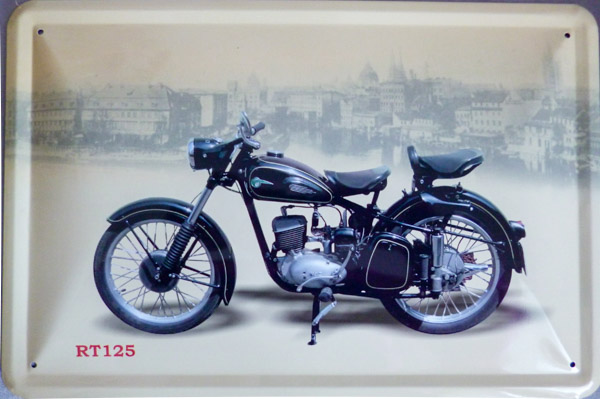 Blechschild Motorrad MZ RT 125 - 20x30 cm