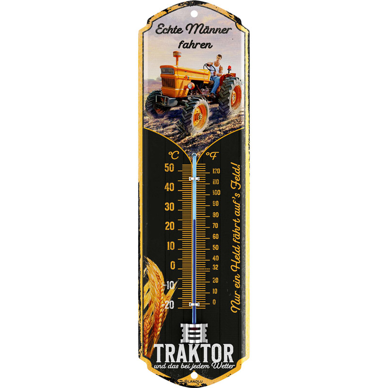 Lanolu Thermometer EACchte Männer fahren Traktor