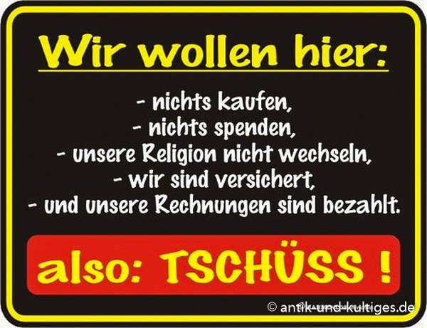 Blechschild Wir wollen hier - RAHMENLOS® - 17x22 cm