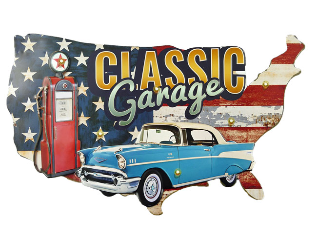 Blechschild Classic Garage Auto - 50x30 cm