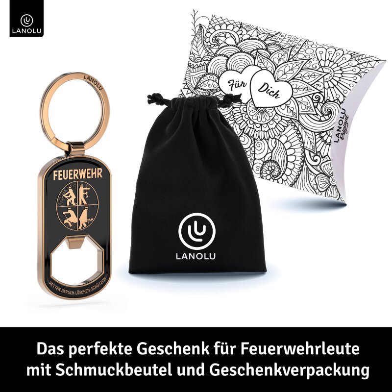 Schlüsselanhänger Feuerwehr - mit Flaschenöffner - 14×9 cm