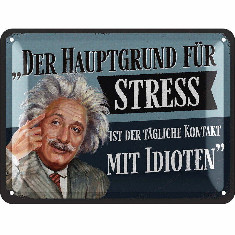 Blechschild Der Hauptgrund für Stress - 15x20 cm