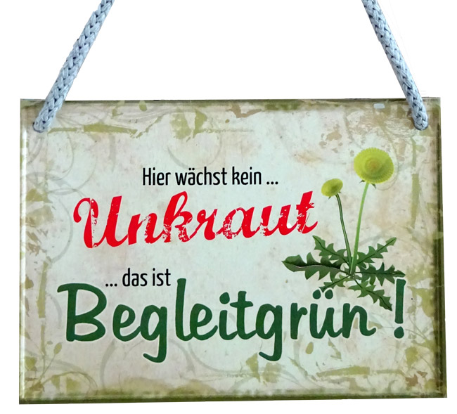 Hängeschild Hier wächst kein Unkraut - 16,5 x 11,5 cm