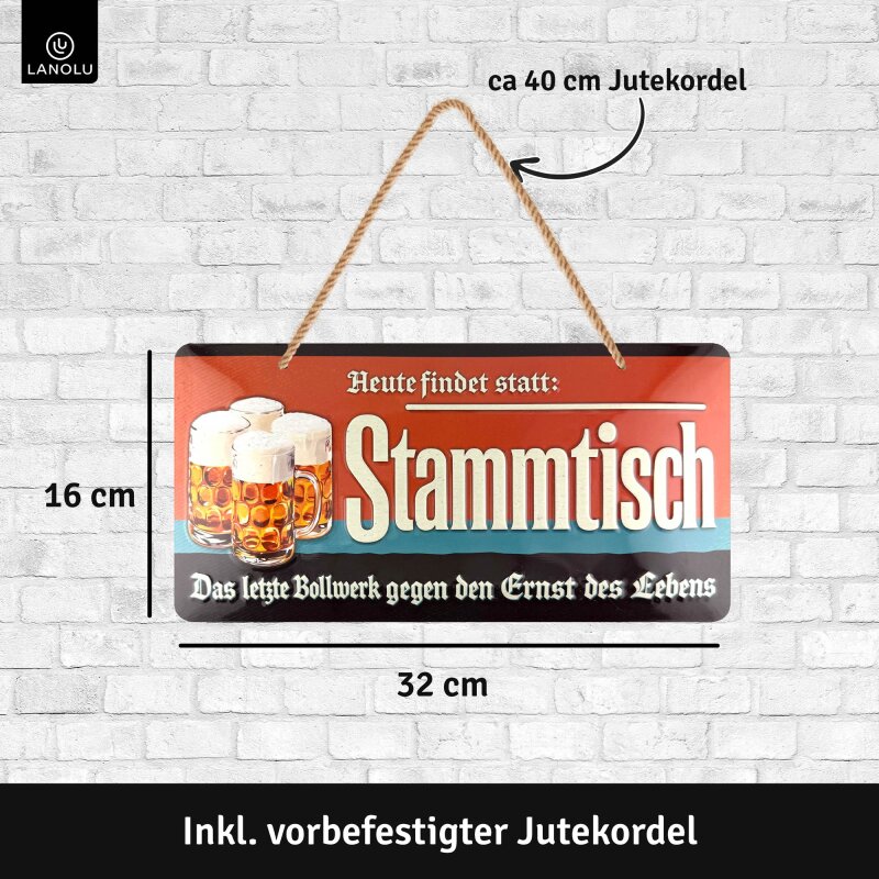 Hängeschildschild Stammtisch - 16x32 cm