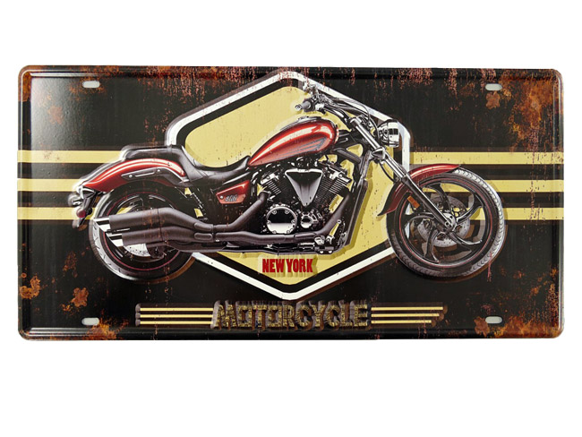 Blechschild New York Motorcycle - 40x20 cm