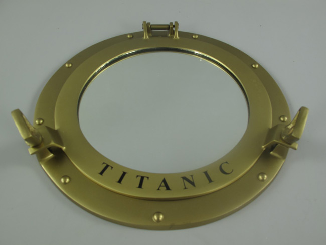 Bullauge Titanic mit Spiegel Messing brüniert / Alu - Ø 29 cm