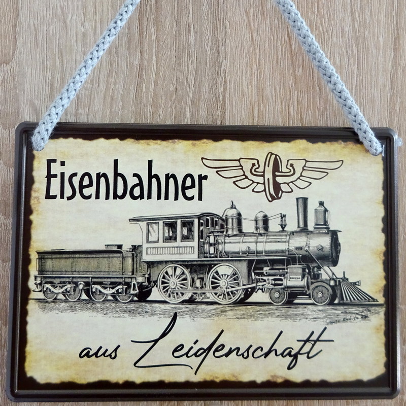 Hängeschild Eisenbahner aus Leidenschaft - 16,5x11,5 cm