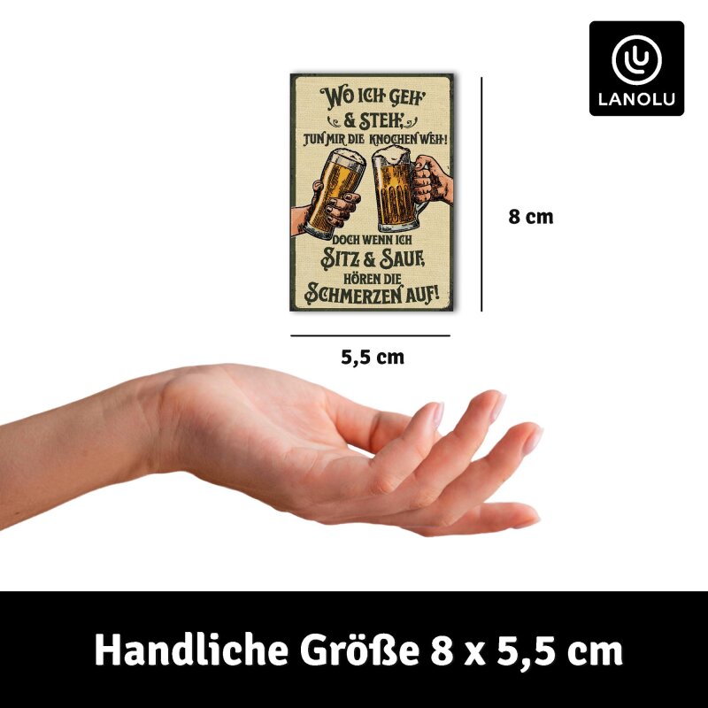 Kühlschrank-Magnet Wo ich geh und steh - 8x5,5 cm