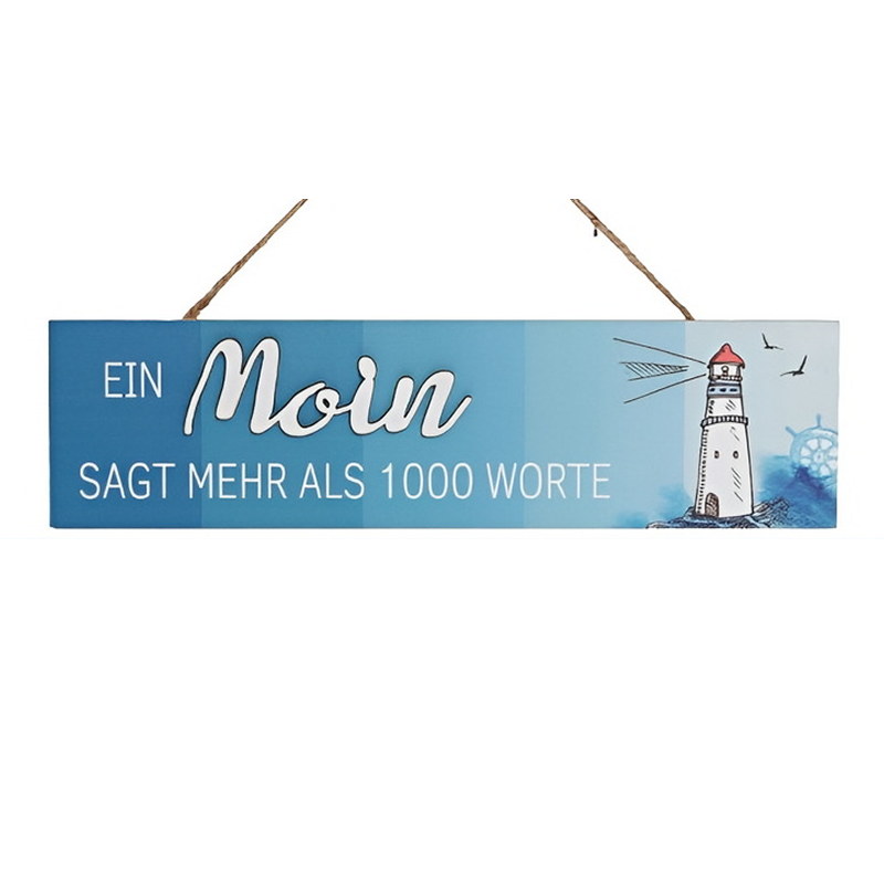 Holzschild Ein Moin sagt mehr als 1000 Worte - 30x8 cm