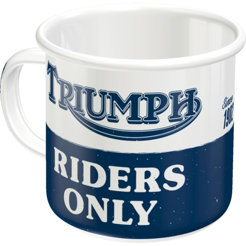 Triumph Emaille-Becher Riders Only - Nostalgic-Art - 8 x 8 cm
