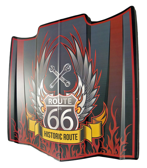 Blechschild Motorhaube Route 66 - 42x42 cm