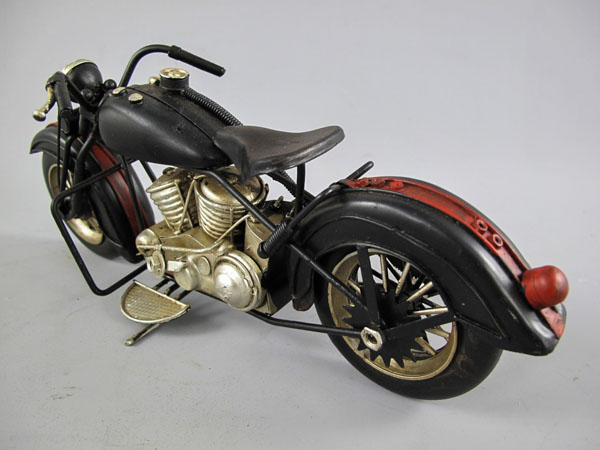 Motorrad schwarz Blechmodell - 28 cm