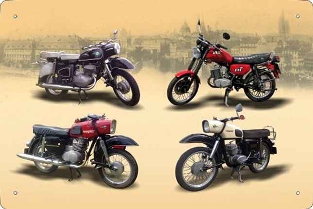 Blechschild Motorrad MZ - vier Modelle - 20x30 cm