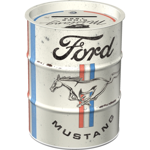 Spardose Ford Mustang Ölfass - Nostalgic-Art - Ø 9,3 cm x 11,7 cm