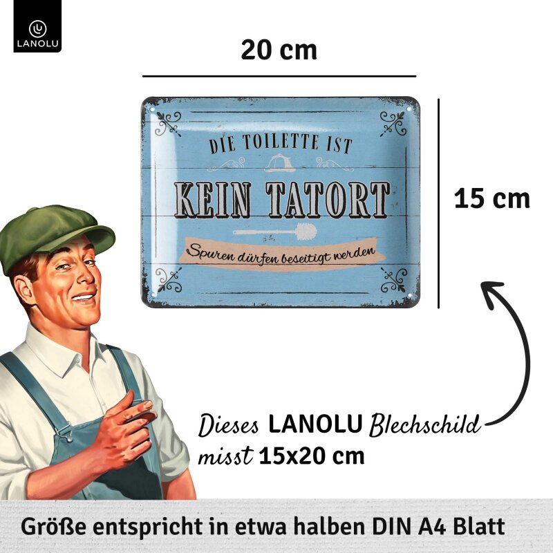 Blechschild Die Toilette ist kein Tatort - 15x20 cm