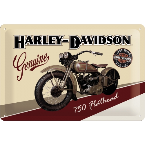 Harley-Davidson Blechschild Flathead - Nostalgic-Art - 20x30 cm