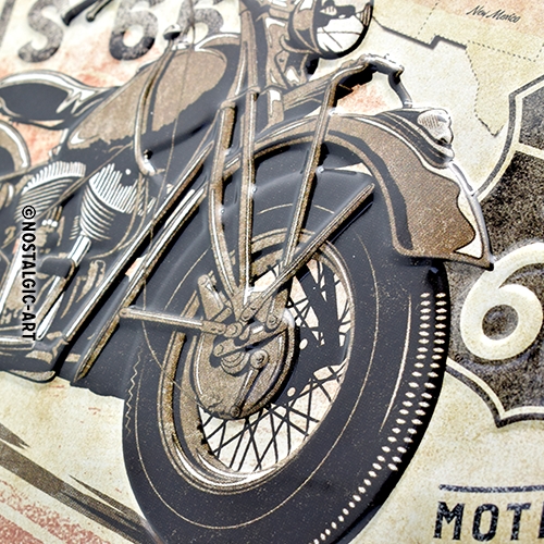 Blechschild Route 66 Bike Map - Nostalgic-Art - 20x30 cm