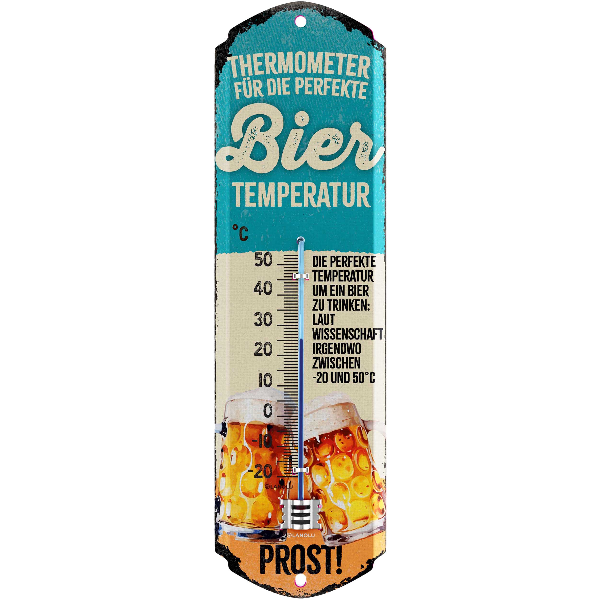 Thermometer Bier Temperatur -  28x8 cm