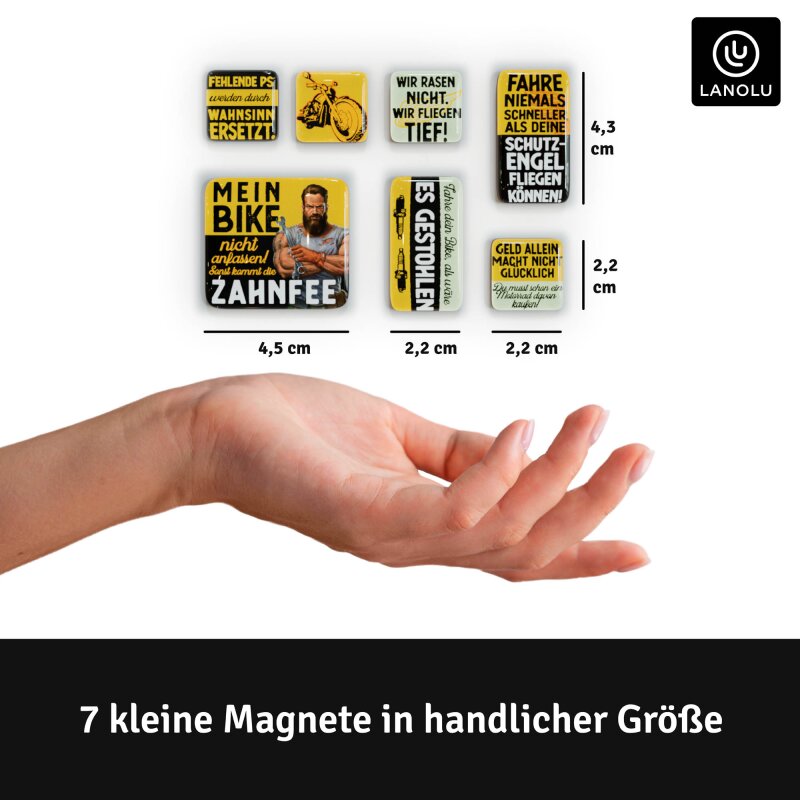 Kühlschrank-Magnet-Set Biker- 7-teilig