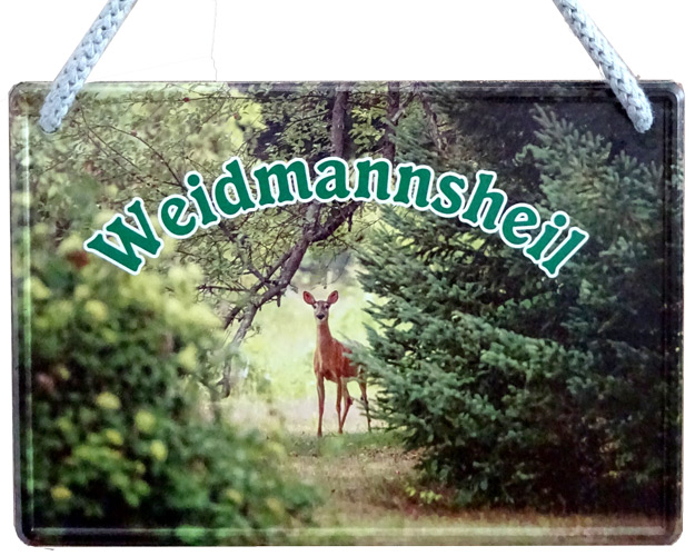 Hängeschild Waidmannsheil - 16,5x11,5 cm