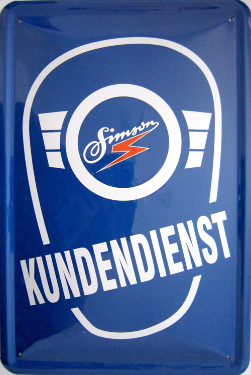 Blechschild Simson Kundendienst - 20x30 cm