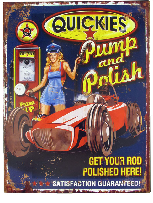 Blechschild Quickies Pin Up Girl - 25x33 cm
