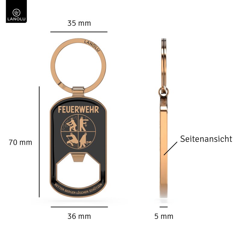 Schlüsselanhänger Feuerwehr - mit Flaschenöffner - 14×9 cm
