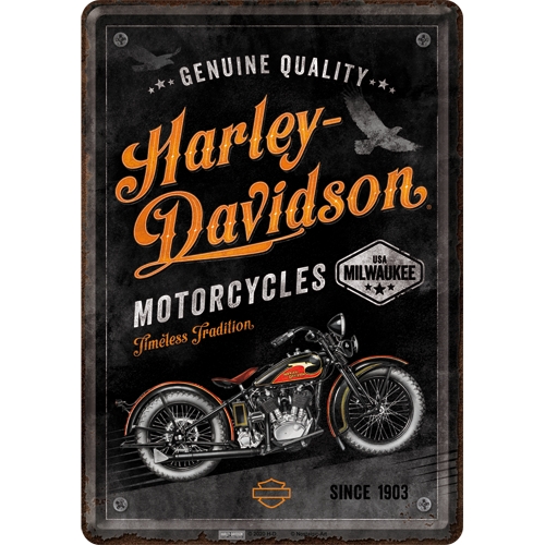 Harley-Davidson Blechpostkarte Timeless Tradition - Nostalgic-Art - 10x14 cm