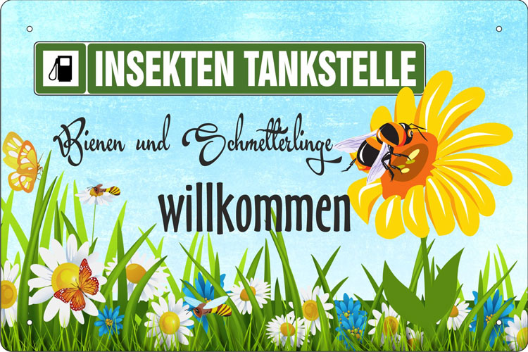 Blechschild Insektentankstelle - 20x30 cm