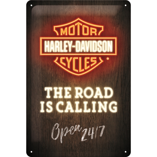 Blechschild Harley-Davidson Road is Calling - Nostalgic-Art - 20x30 cm