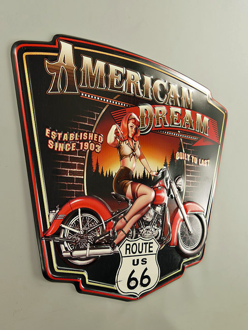 Blechschild Route 66 American Dream - 50x45 cm