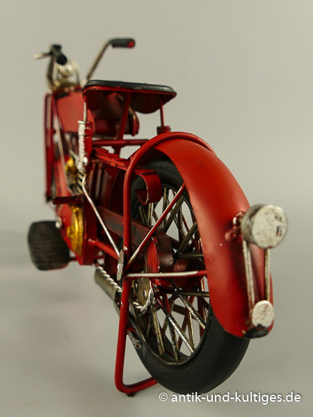Motorrad rot Blechmodell Oldtimer - 32 cm