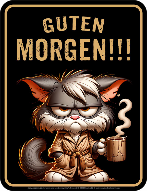Kühlschrank-Magnet Guten Morgen - RAHMENLOS® - 7x9 cm