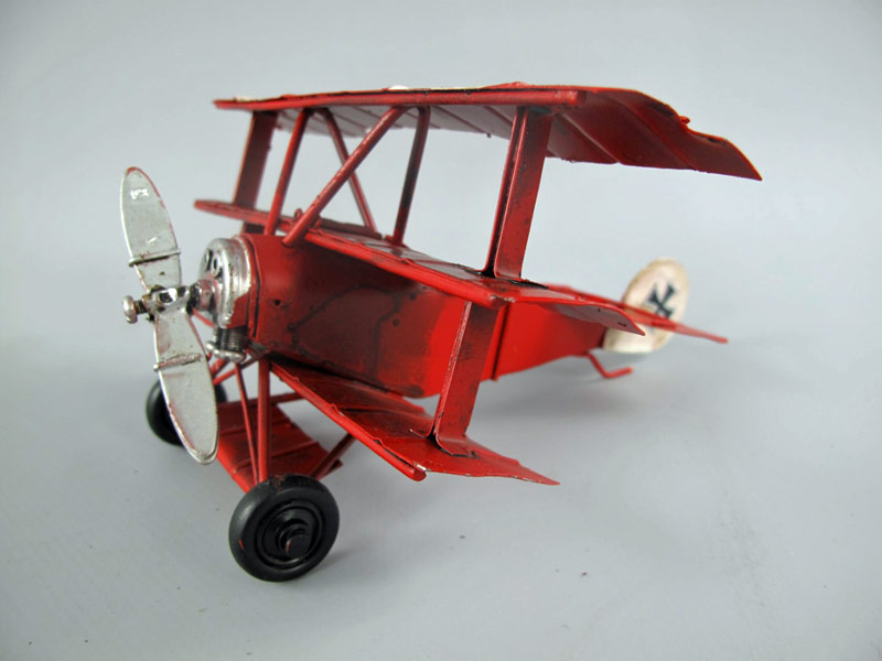 Dreidecker Blechmodell Fokker rot Baron Richthofen - 16 cm