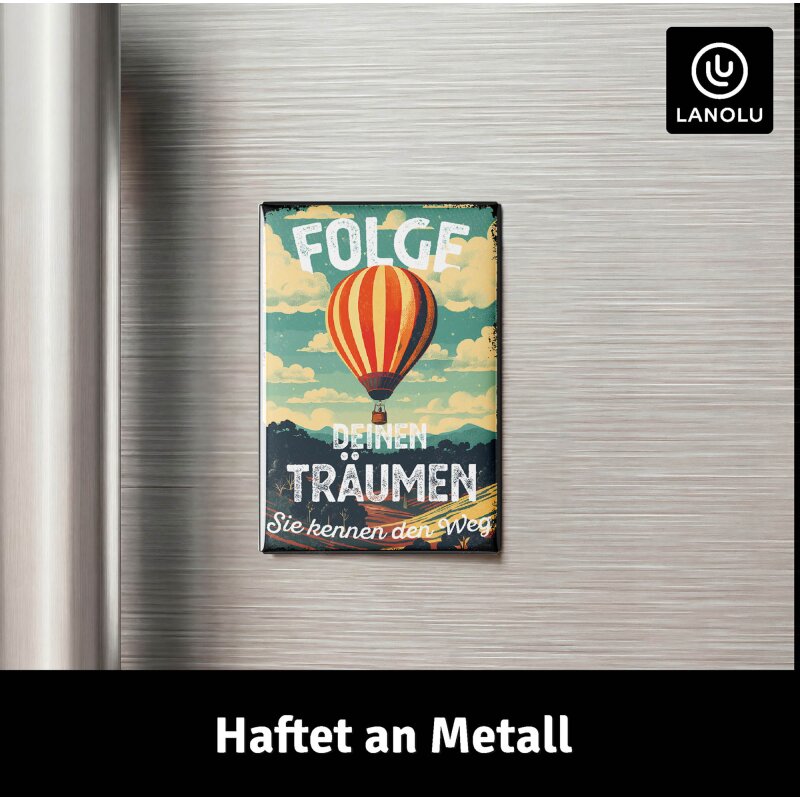 Kühlschrank-Magnet Folge deinen Träumen - 8x5,5 cm