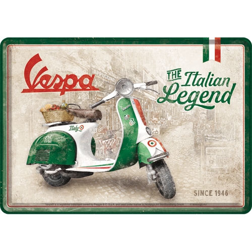 Blechpostkarte Vespa Italian Legend - Nostalgic-Art - 10x14 cm