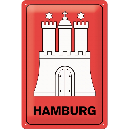 Hamburg Wappen Blechschild - Nostalgic-Art - 20x30 cm