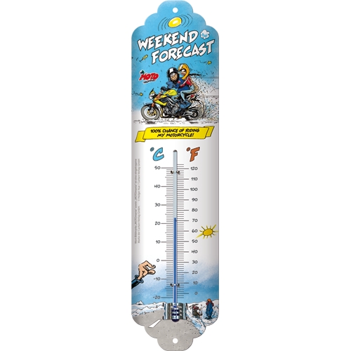 MOTOmania Thermometer Weekend Forecast - Nostalgic-Art . 6,5x28 cm