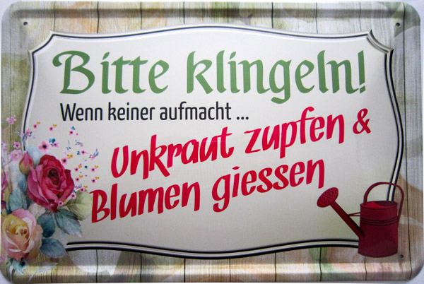 Blechschild Bitte klingeln - 20x30 cm