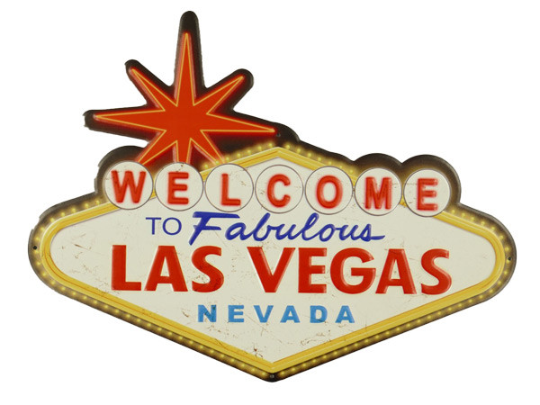Blechschild Las Vegas Welcome USA - 30x40 cm