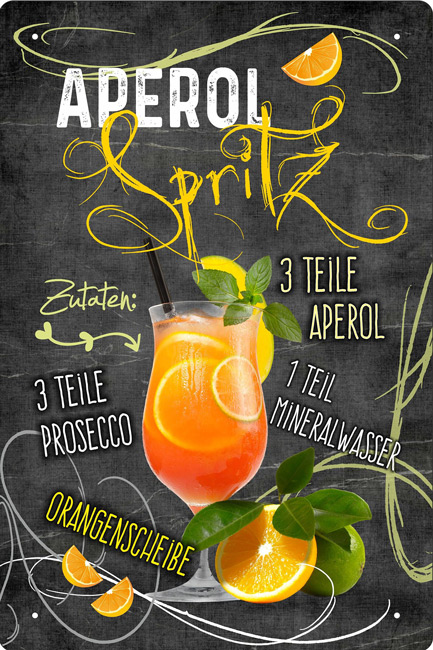 Blechschild Aperol Spritz - 20x30 cm