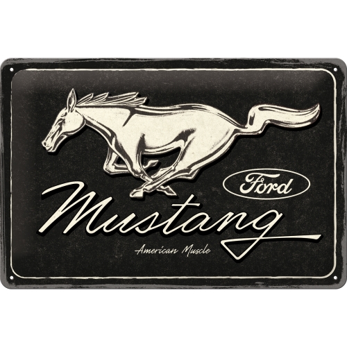 Blechschild Ford Mustang Black - Nostalgic-Art - 20x30 cm