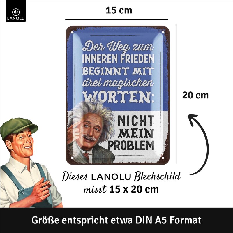 Blechschild „Der Weg zum inneren Frieden“ – Lustige Lebensweisheit & Geschenkidee 15x20 cm