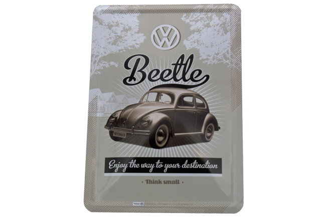 Blechpostkarte VW Beetle (Käfer) - Nostalgic-Art - 10x14 cm